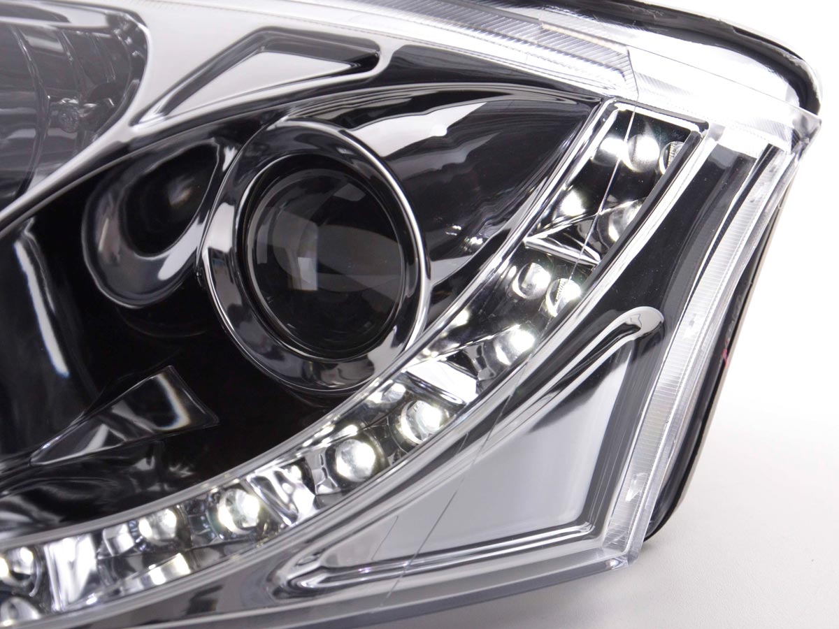 Scheinwerfer Set Daylight LED TFL-Optik Audi TT Typ 8N 99-05 chrom Scheinwerfer Set Daylight LED TFL-Optik Audi TT Typ 8N 99-05 chrom